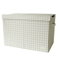 Little Pea_3Sprouts_Folding_Toy_Chest_Gingham_Beige_1